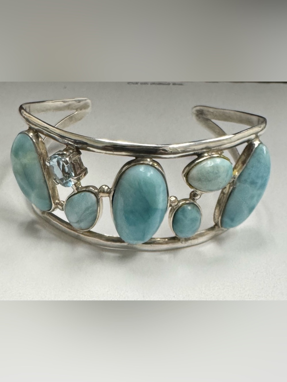 Sterling Silver Larimar Cuff Bracelet